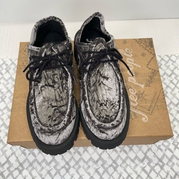 Free People Convertible Velvet Loafer, Gray/Black, Size EU 38 (US 8) - Picture 4 of 8